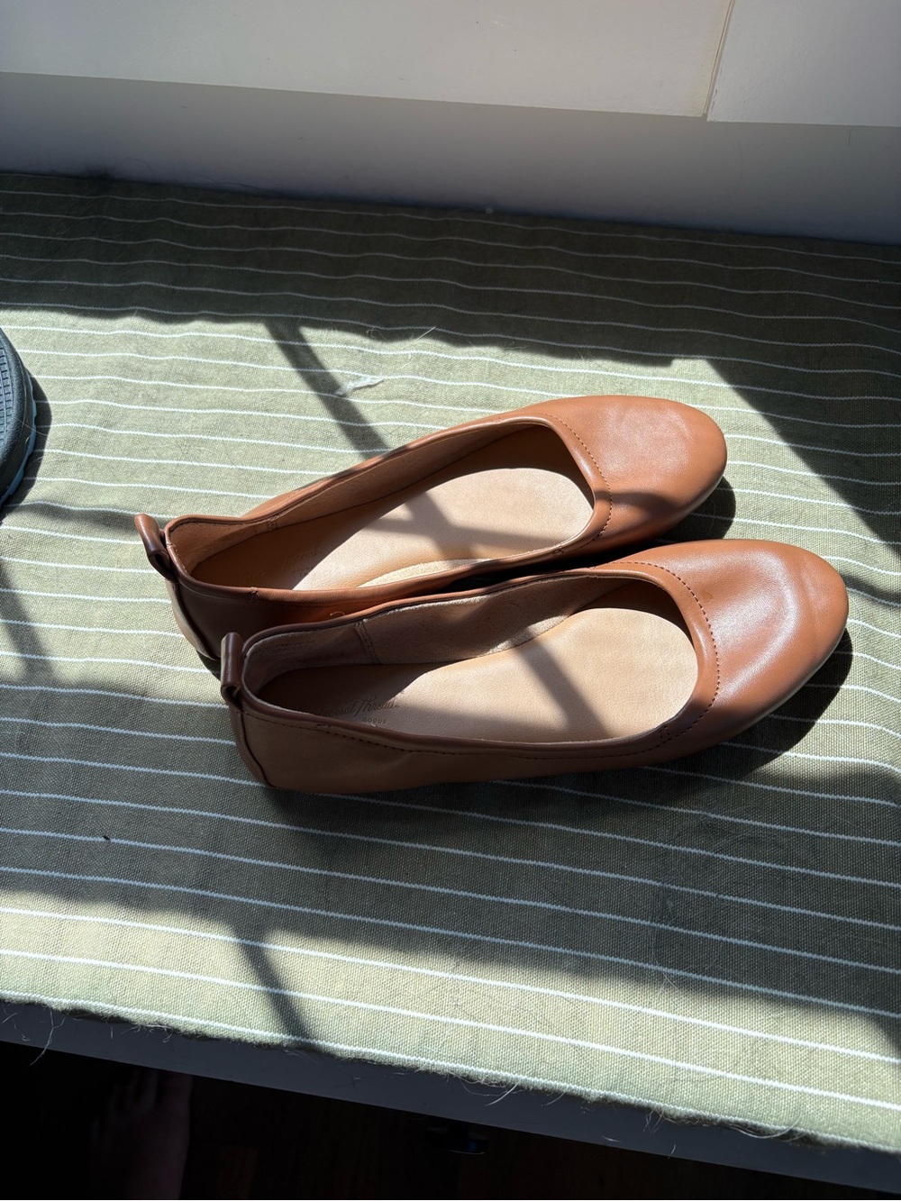 Target Women's Brown Leather-Look Ballet Flats